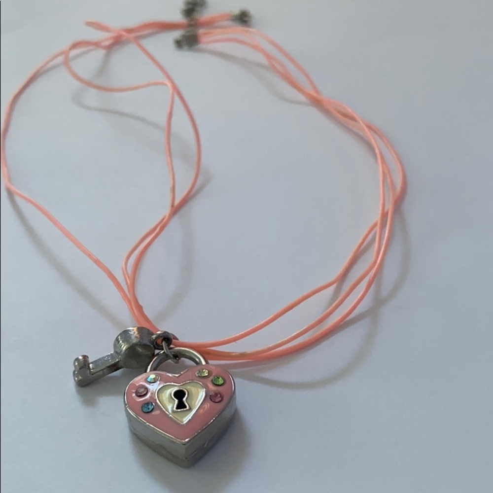 Pink heart necklace